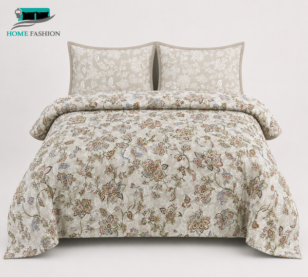 11. Taupe Paisley Dream King Size Bedsheet Set