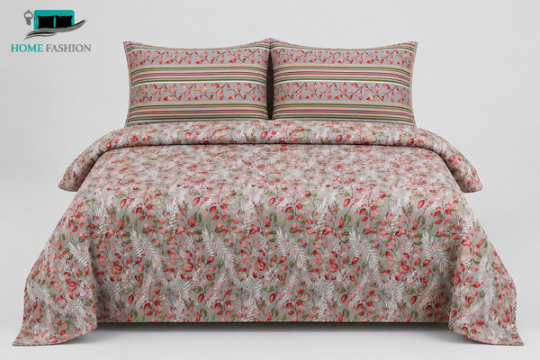 13. Rustic Berry Leaf King Size Bedsheet Set